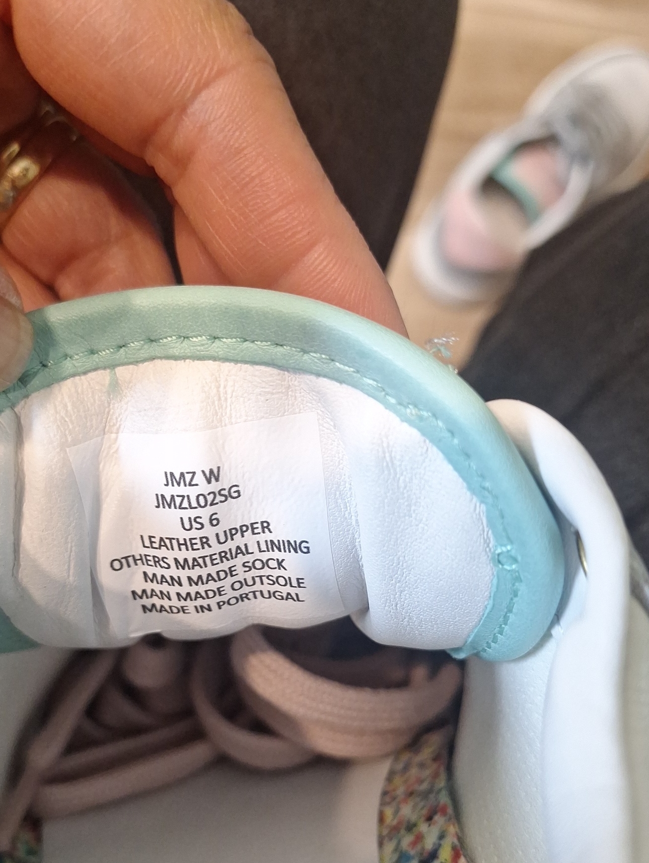 Greats Brooklyn Grey & White Leather Sneakers With Pastel Pink & Mint Accents 6 — image 6 of 8
